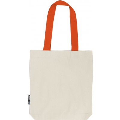 Neutral Nákupní taška s barevnými uchy z organické Fairtrade bavlny Přírodní / oranžová – Zboží Mobilmania