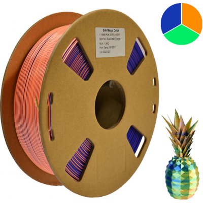 RoyalFilaments PLA SILK, 1,75 mm, 1kg, Tricolor BlueGreenOrange – Zboží Živě