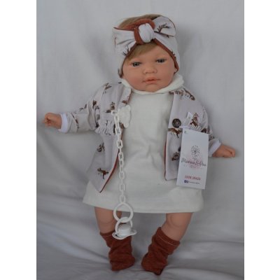 Marina & Pau Realistické miminko Míša holčička v kabátku s lištičkami Sweet Baby Foxy 42 cm – Zboží Mobilmania