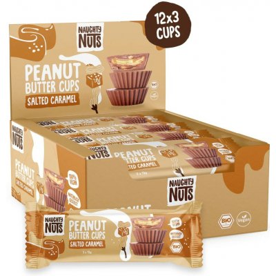 Naughty Nuts Košíčky arašídové se slaným karamelem Bio vegan 39 g – Zboží Dáma