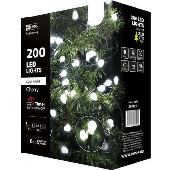 Emos ZY0903T 200 LED řetěz kuličky 20m studená bílá