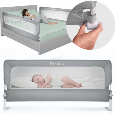 Nukido Ochranná zábrana na postel 200 cm šedá – Sleviste.cz