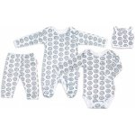 Baby Nellys 3-dílná sada Body dl. rukáv s kapsou šátek polodupačky modrá – Sleviste.cz