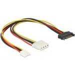 DeLock 65227 napájecí adaptér SATA samec 15 pin > 4 pin Molex + 3,5 floppy – Zboží Mobilmania