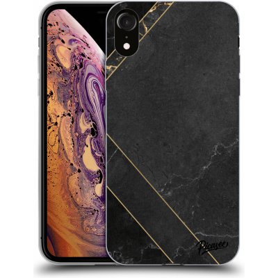 Pouzdro Picasee silikonové Apple iPhone XR - Black tile čiré – Zboží Mobilmania