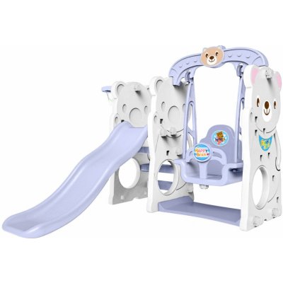 mamido Dětská zahradní skluzavka s houpačkou 3v1 bílá – Hledejceny.cz