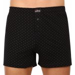 Gina pánské trenky volné šité s potiskem 75196P černá tm. šedá – Zboží Dáma