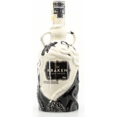 The Kraken Black Spiced Black and White Ceramic LE 40% 0,7 l (holá láhev) – Sleviste.cz