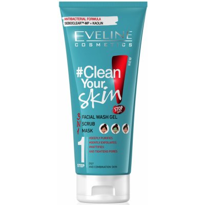 Eveline Cosmetics Pure Control Sos 3v1 krok 1 čistící mycí gel 200 ml