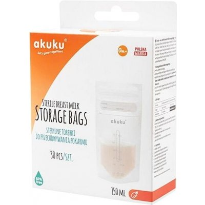 Sterilní sáčky pro skladování mléka a pokrmů Akuku 150ml 30ks Barva: Transparentní – Hledejceny.cz