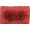 Gumička do vlasů Široká červená květinová čelenka pro holčičku z mikrovlákna