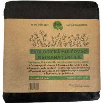 Juta ECO Netkaná mulčovací textilie PLA 60g 1,6 x 5 m černá kompostovatelná – Zboží Dáma