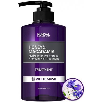 KUNDAL Honey & Macadamia Treatment kůra na vlasy White Musk 500 ml – Zboží Mobilmania