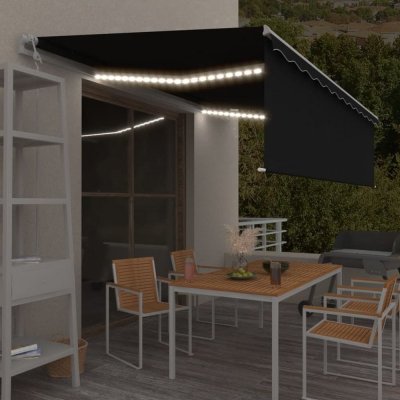 Petromila Automatická markýza roleta LED a senzor větru 5x3 m antracitová – HobbyKompas.cz