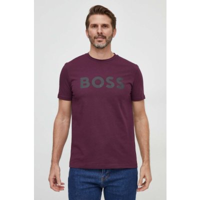 Boss bavlněné tričko Boss Casual s potiskem 50481923 fialová