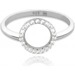 Minet Stříbrný prsten Kroužek s bílými zirkony JMAN0140SR55 – Zbozi.Blesk.cz