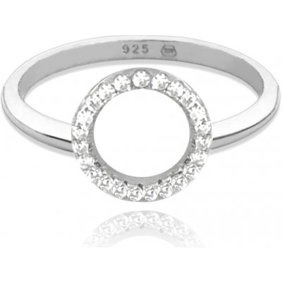 Minet Stříbrný prsten Kroužek s bílými zirkony JMAN0140SR55 – Zbozi.Blesk.cz