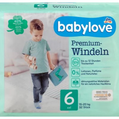 Babylove Premium aktiv plus 6 XXL 16-30 kg 32 St