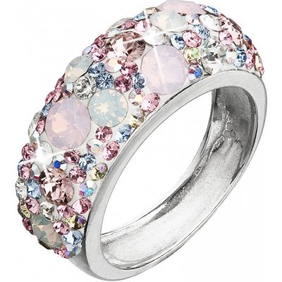 Evolution Group Stříbrný prsten s krystaly Swarovski růžový 35031.3 Magic Rose – Zboží Mobilmania