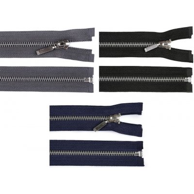 Kovový / mosazný zip šíře 6 mm délka 60 cm - 322 černá – Hledejceny.cz