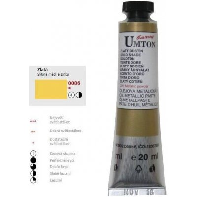 Umton olejová barva 20 ml 086 Zlatý odstín – Hledejceny.cz