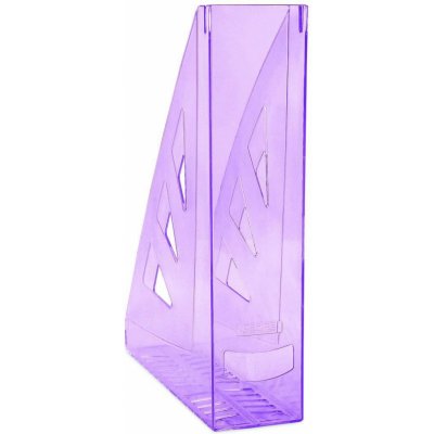 Stojan na časopisy Office Products A4/70 mm, transparentní fialový – Zboží Dáma
