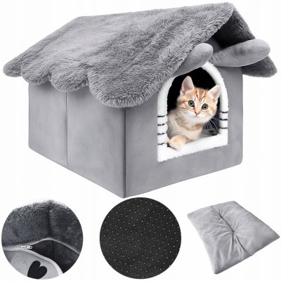 Zwierzopasja Domeček šedý obdélníkový 53 x 33 x 33 cm – Sleviste.cz