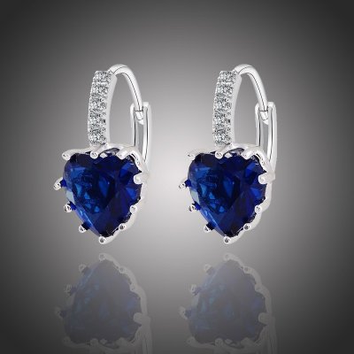 Sisi Jewelry Swarovski Elements Elizabeth Sapphire srdíčko E1104 Tmavě modrá