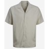 Pánská Košile Jack & Jones Aaron pánská košile s krátkým rukávem béžová