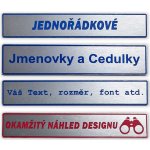 Jmenovky - cedulky na dveře - jeden řádek - modrý text – Sleviste.cz