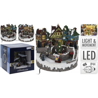 Kinekus Dekorace vesnička LED pohyblivá 23x23x22 cm mix KIN64309517 – Zboží Mobilmania