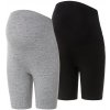 Těhotenské kalhotky Esmara dámské těhotenské kraťasy "Biker" s BIO bavlnou 2 kusy černá/šedá