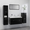 Koupelnový nábytek Nábytek XL Set koupelnového nábytku černý kompozitní dřevo