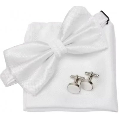 Amparo Miranda Sada motýlek kapesníček a manžetové knoflíčky 7209 bilá – Zboží Dáma