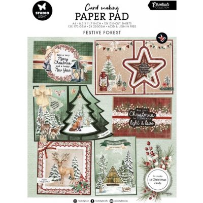 Studio Light Kreativní blok na výrobu přání A4 14 l. Vánoční les – Zboží Dáma