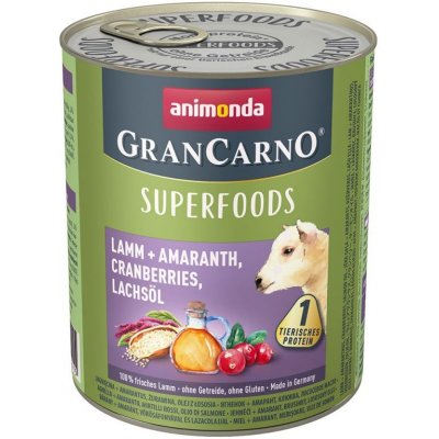 Animonda Gran Carno Superfoods jehněčí amarant brusinky lososový olej 400 g – Zbozi.Blesk.cz