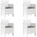 OMAXI 583277 Zahradní křeslo 4 ks Bílá 53 x 49 x 85 cm PP – Hledejceny.cz