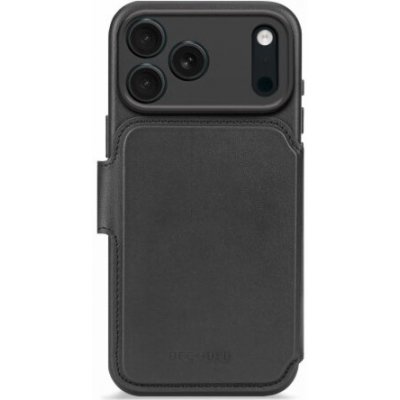 Elmarc Odnímatelná kožená peněženka Decoded - ochranné pouzdro z kůže kompatibilní s MagSafe pro iPhone 17 Pro Max (černé) – Zboží Mobilmania