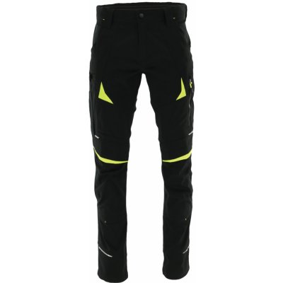 Sara Workwear Strečové kalhoty COTTONFLEX černá žlutá – Hledejceny.cz