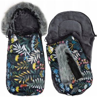 Sensillo Zimní do kočárku Olaf černý květy – Zboží Dáma