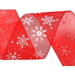 Stuha vločky šíře 40 mm vánoční návin 22,5 m – Zboží Dáma