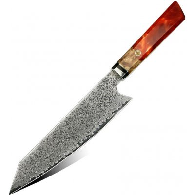 UG Grill Nůž Kiritsuke 20,5 33 cm Damašková ocel 67 dřevo & oranžová pryskyřice – Hledejceny.cz