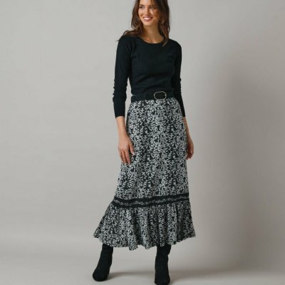 Dlouhá sukně černá/režná – Zboží Dáma