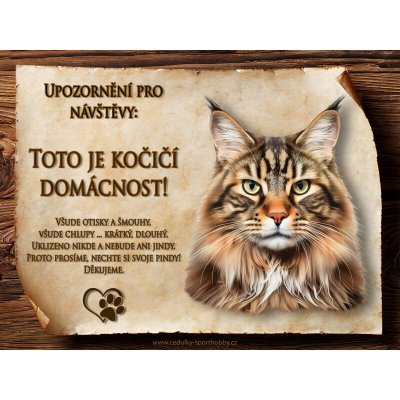 Cedulky-sporthobby 038 Cedulka Kočka Mainská mývalí Slovenština 20 x 15 cm – Zboží Mobilmania