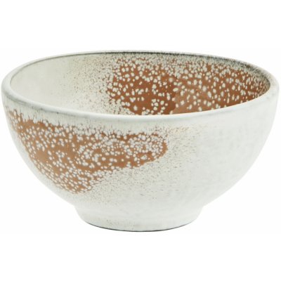 Madam Stoltz Keramická miska white orange krémová keramika 250 ml