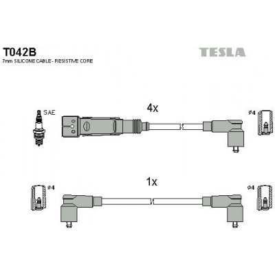 Sada kabelů pro zapalování TESLA T042B – Hledejceny.cz