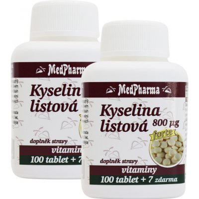 MedPharma Kyselina listová 800 µg FORTE 2x 107 tablet – Hledejceny.cz