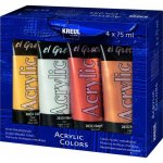 Kreul El Greco akrylové barvy metalické sada 4 barev 75 ml – Zboží Dáma