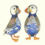 The DM Collection UK Tácek pod sklenici Puffins 9x9cm – Zboží Dáma