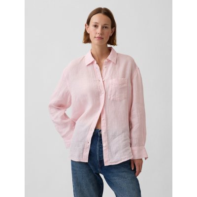 GAP Lněná oversize košile Růžová – Hledejceny.cz